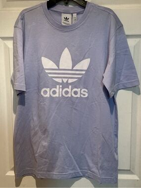 adidas Trefoil Tee in Lavender with White Logo
